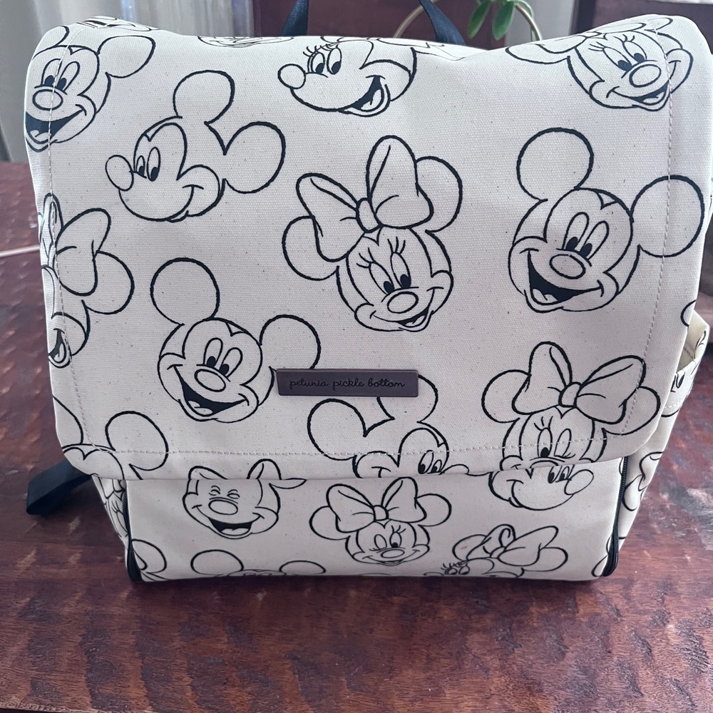 Petunia Pickle Bottom Cream and Black Character Backpack